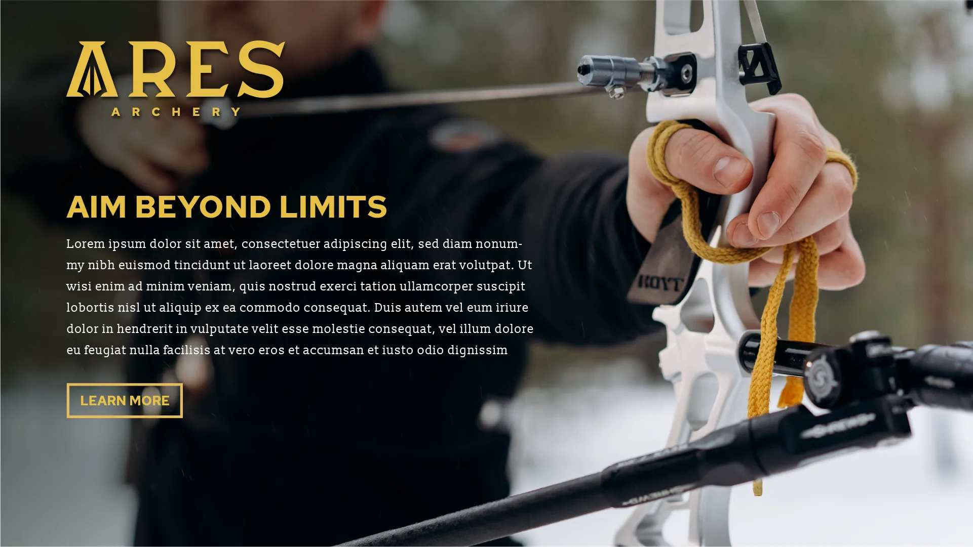 Aim Beyond Limits brand advertisement
