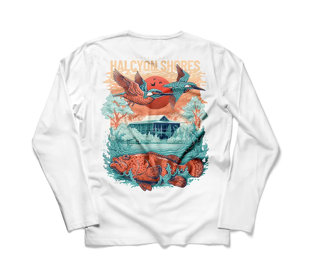 White long-sleeve — back print