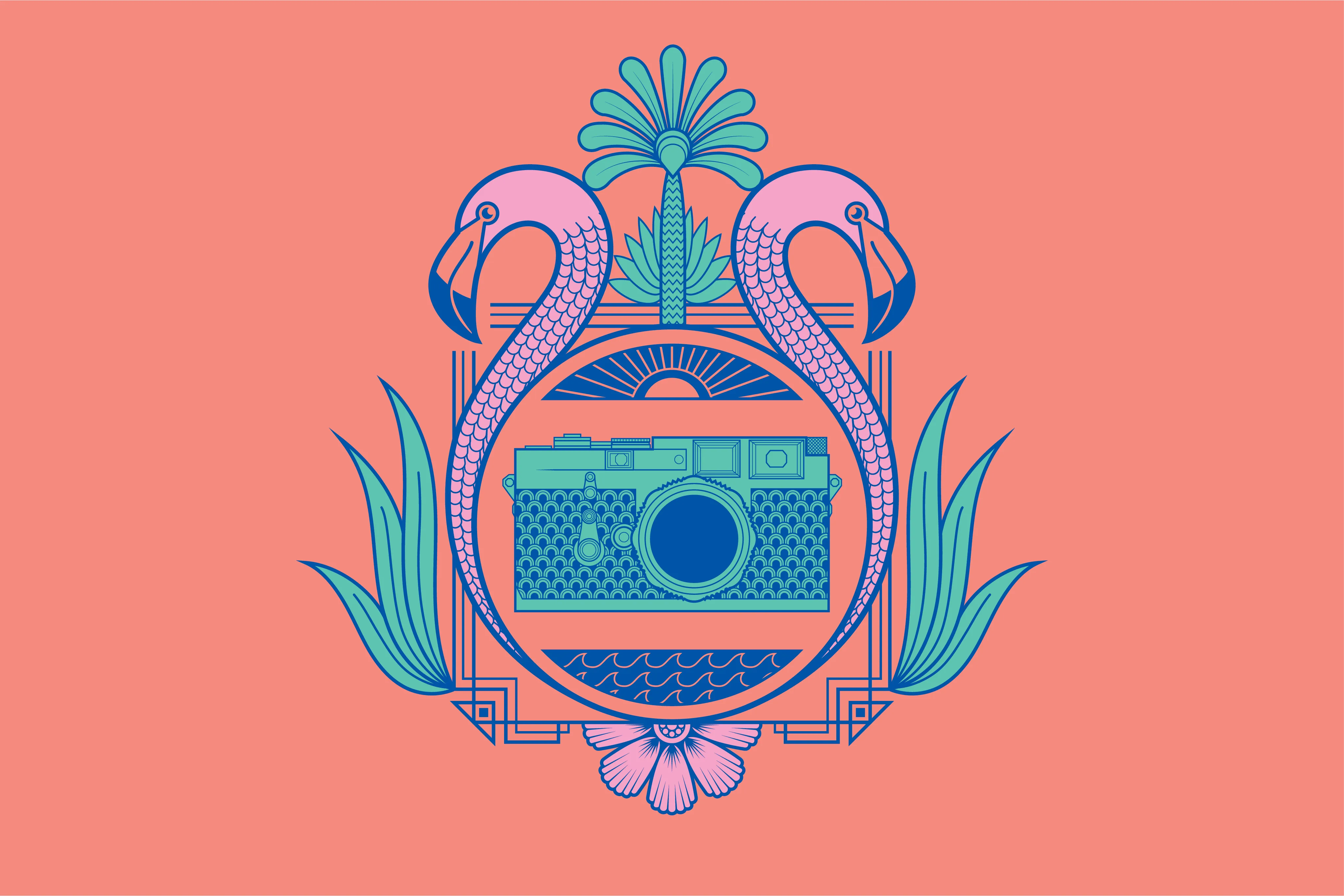 Art deco camera illustration