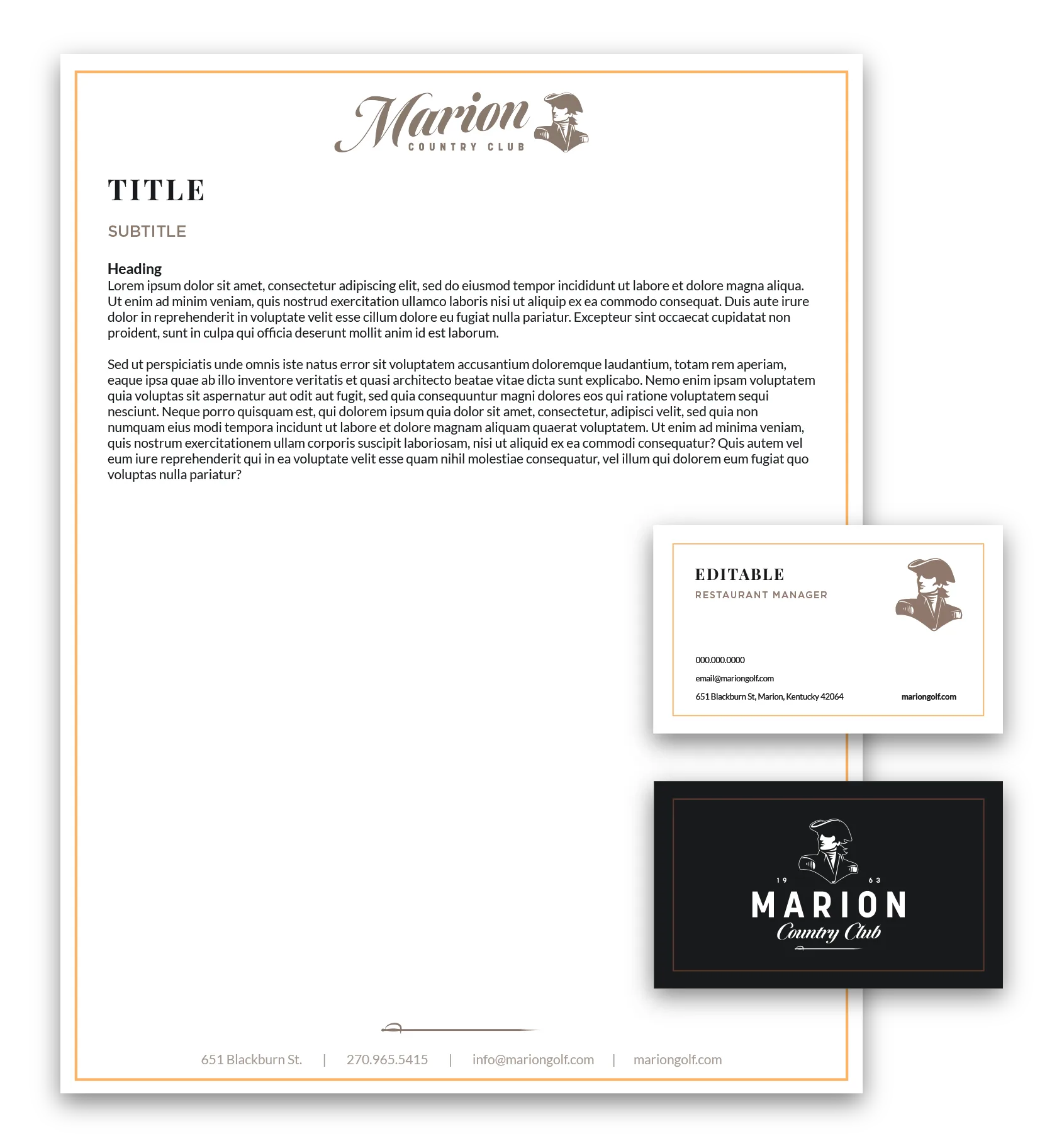 Letterhead and business cards