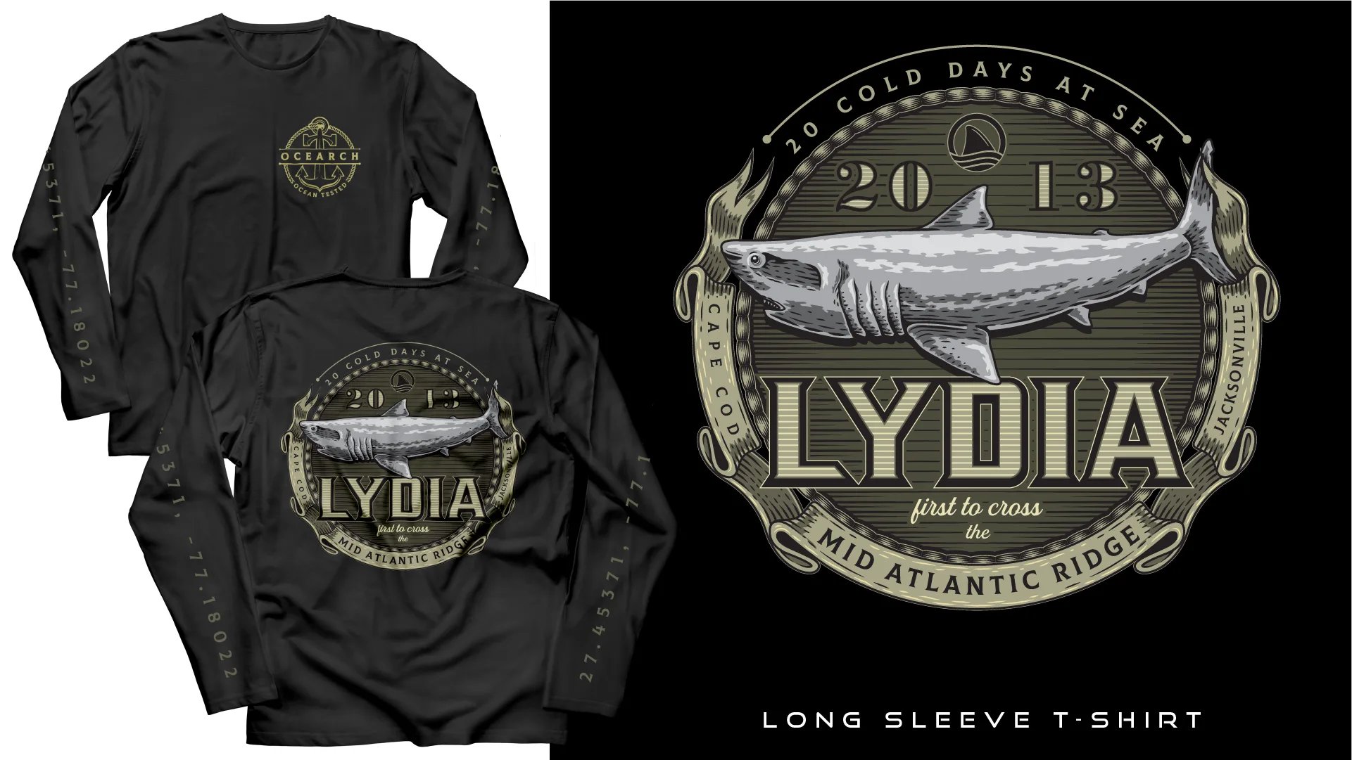 Lydia long sleeve t-shirt with shark badge