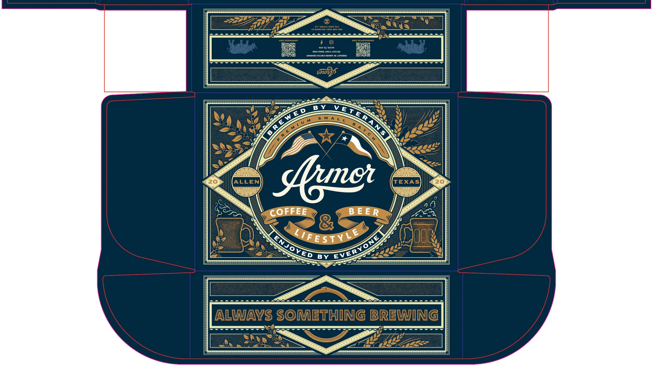 Armor gift box dieline